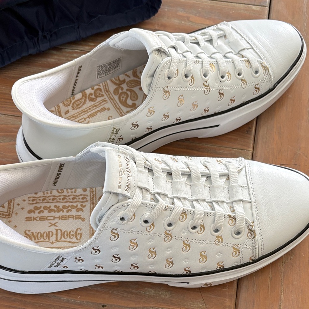 Skechers White and Gold Sneakers